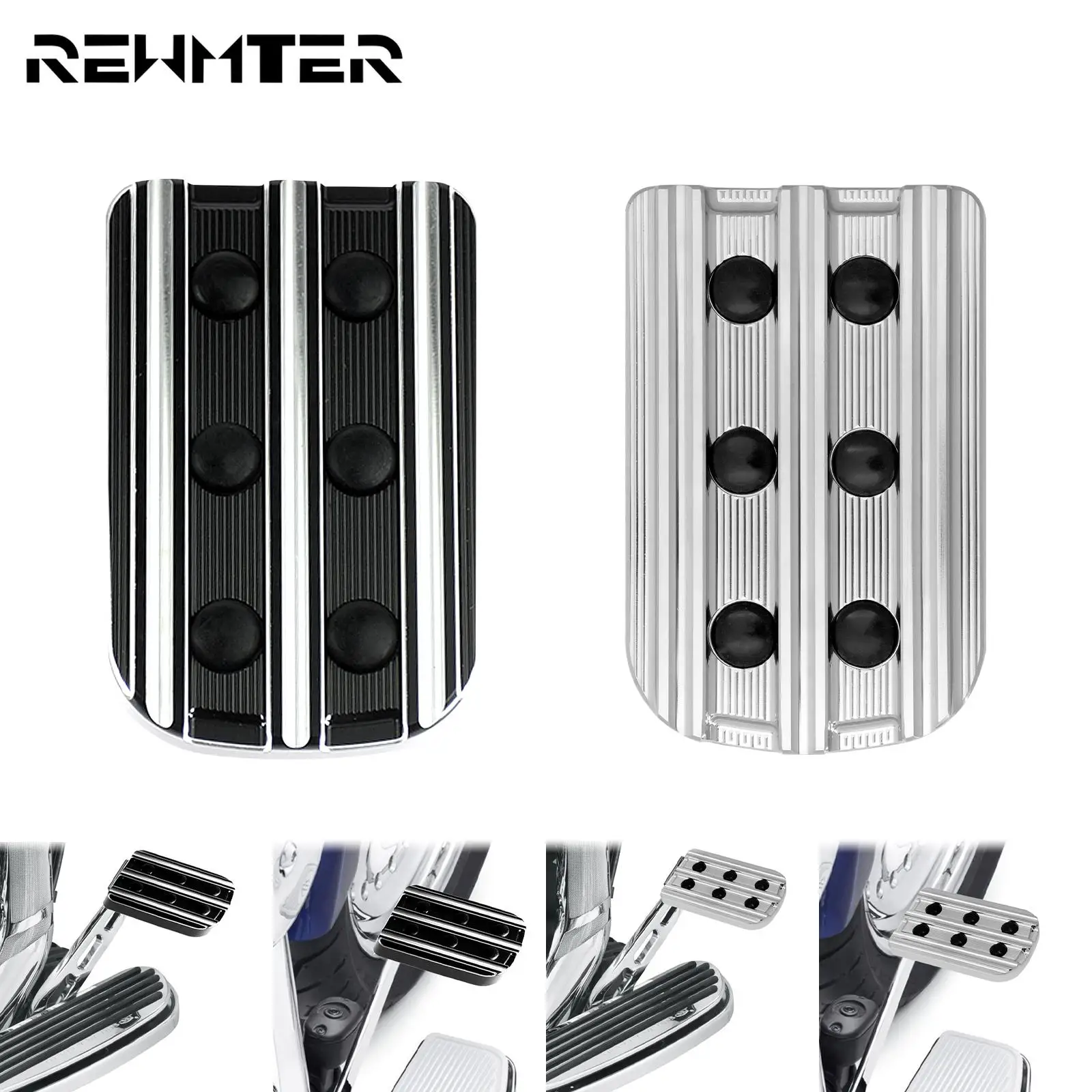 

Черная/хромированная накладка на педаль тормоза для мотоцикла с ЧПУ для Harley Softail Dyna Touring Street Electra Glide Road King Fat Boy FLSTF