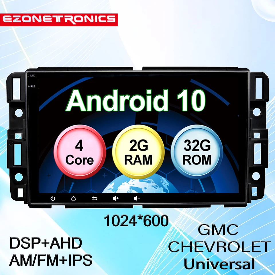 

Автомобильная Мультимедийная система Android 10, 8 дюймов, с RDS, AM, FM, BT, GPS-навигацией, MirrorLink, радио, плеер 2 ГБ + 32 ГБ, для GMC, CHEVROLET, универсальный