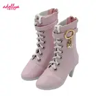 Обувь для кукол Adollya на шнуровке, сапоги на высоком каблуке 7 см, модная одежда, аксессуары для кукол 13 BJD SD, мини обувь, игрушки для кукол девочек