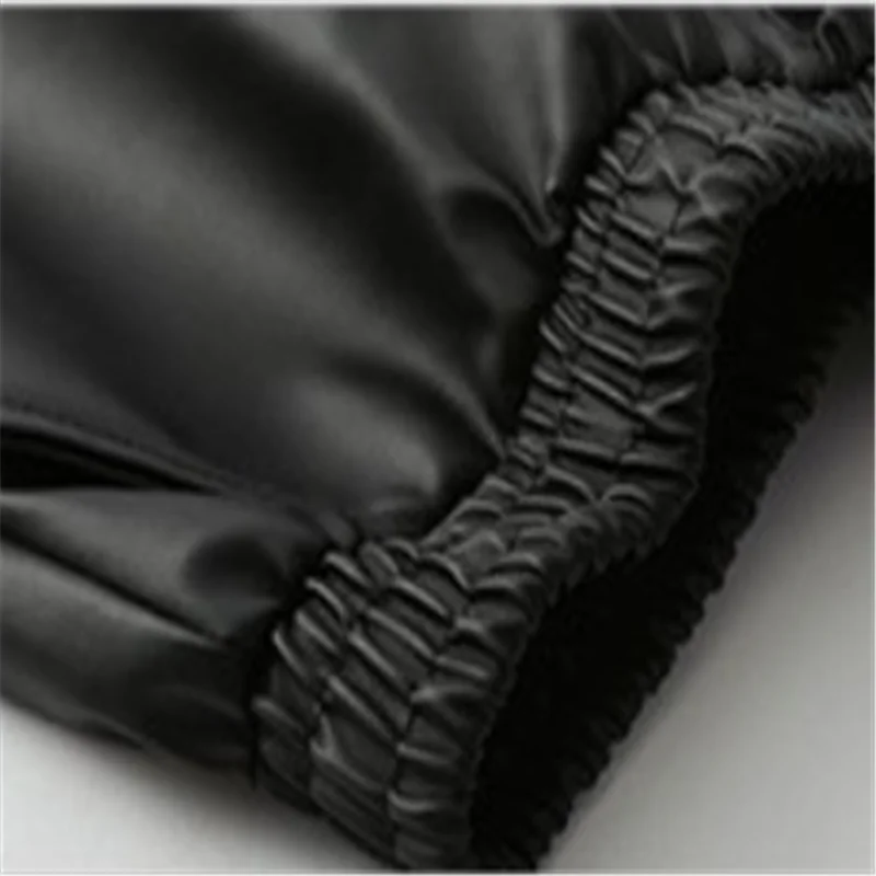 Зимние кожаные шорты для женщин с высокой талией корейского размера плюс широкие