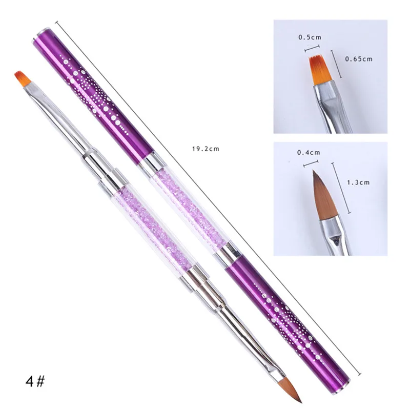 Акриловые хрустальные кисточки для маникюра 2 в 1 фототерапия гель ногтей кисть
