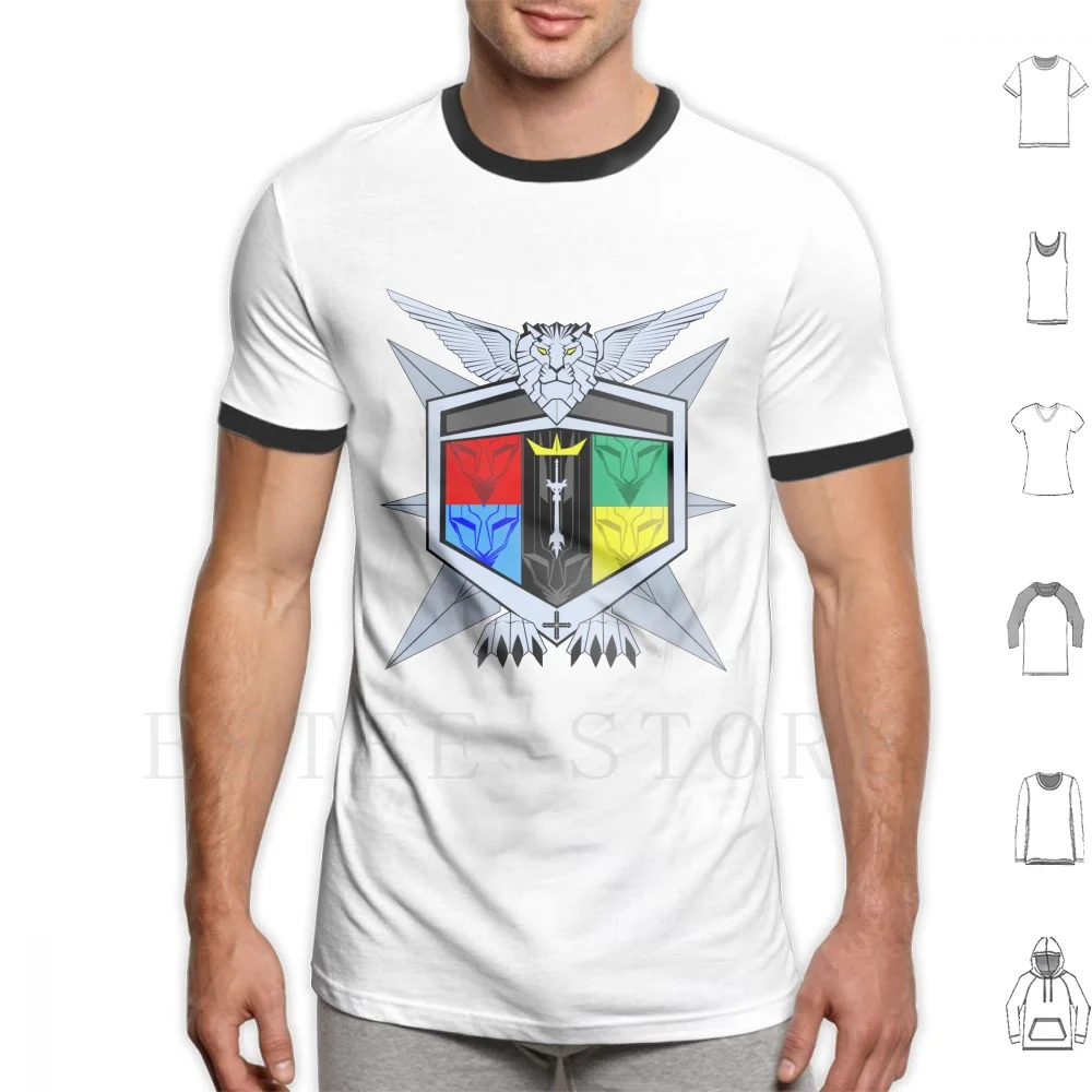 Хлопковая футболка Voltron с принтом герб Львов роботов | Мужская одежда