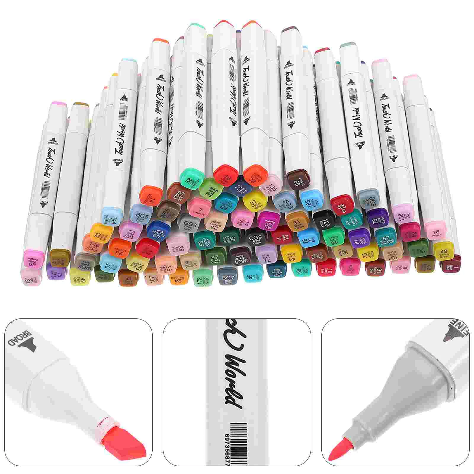

1 Set 80 Pcs Watercolor Pens Graffiti Markers Double-headed Coloring Markers