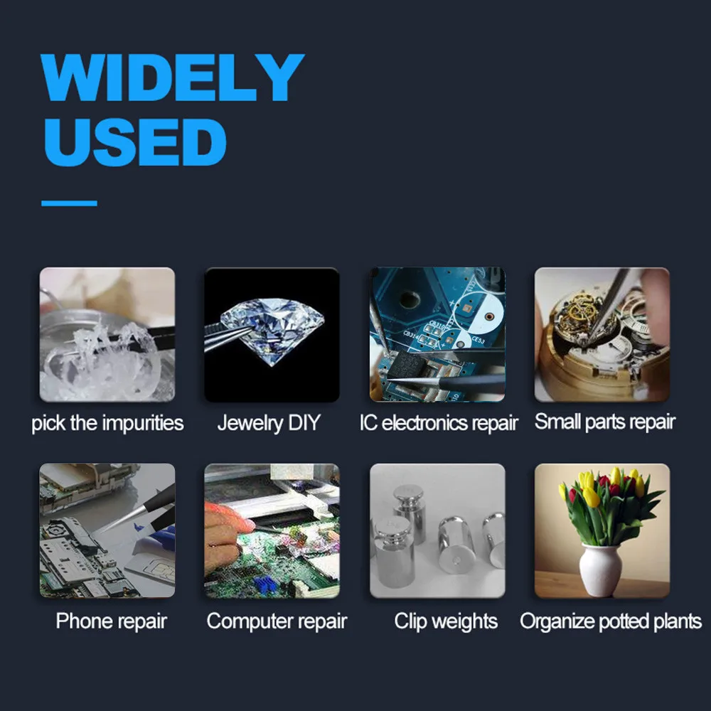 Прецизионный Антистатический пинцет из нержавеющей стали ESD изогнутый Прямой