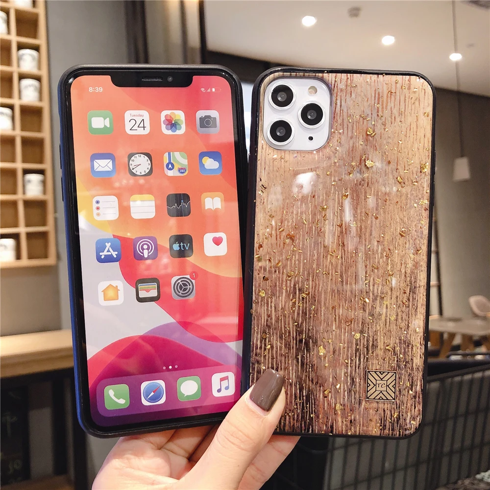 Блестящий чехол из золотой фольги для iPhone 8 7 6 6s Plus SE 2020 градиентный Мягкий ТПУ 12 11