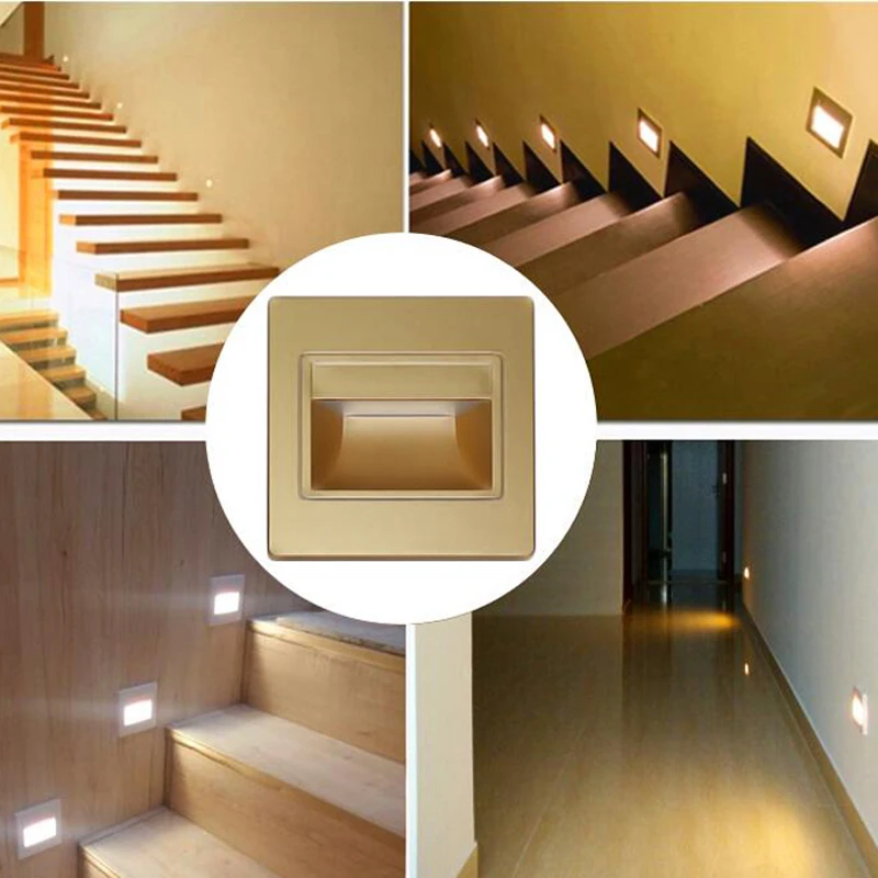 

86 Type Modern Recessed Led Stair Light 1.5W Night Foot light Wall Sconce Lamp For Step Ladder Corridor Hallway Pathway Lighting