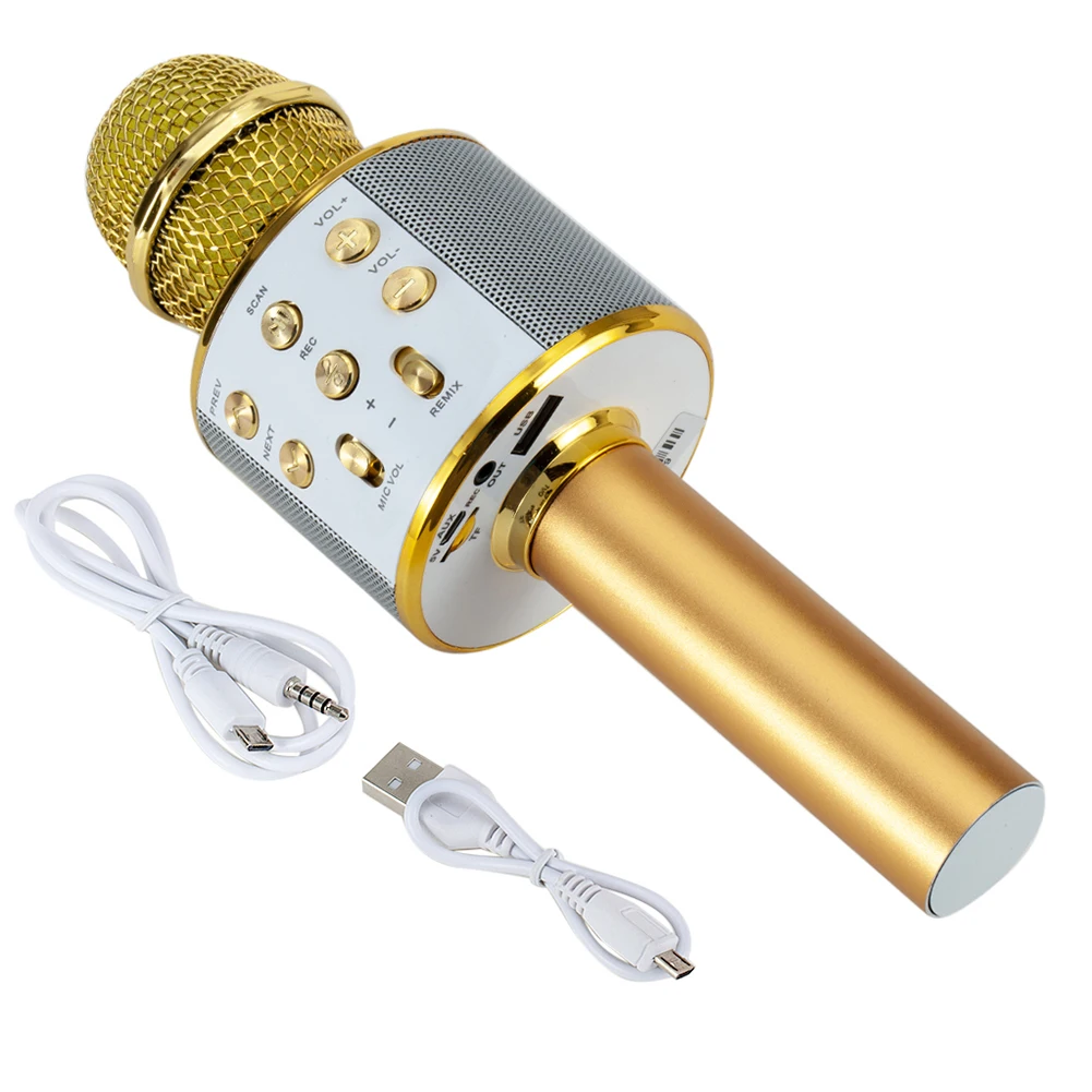 Профессиональный Bluetooth микрофон беспроводной ручной для караоке музыкальный