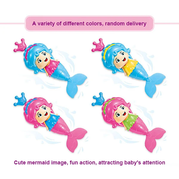 

Baby Bath Toy Mermaid Wind Up Floating Water Toy for Kids Toddlers Bath Tub AN88