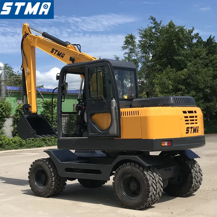 

Hydraulic wheel excavator 7 ton 7.5 ton 8 ton wheel excavator with optional attachment