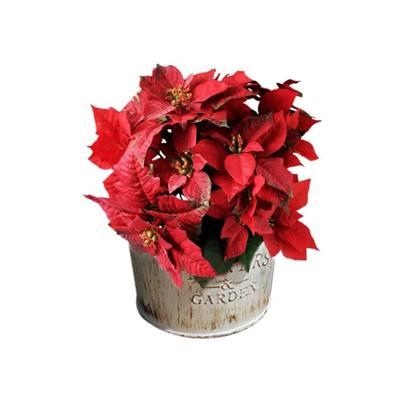 

Country retro old metal flower bucket flower creative home desktop decoration metal craft iron bucket small flower pot