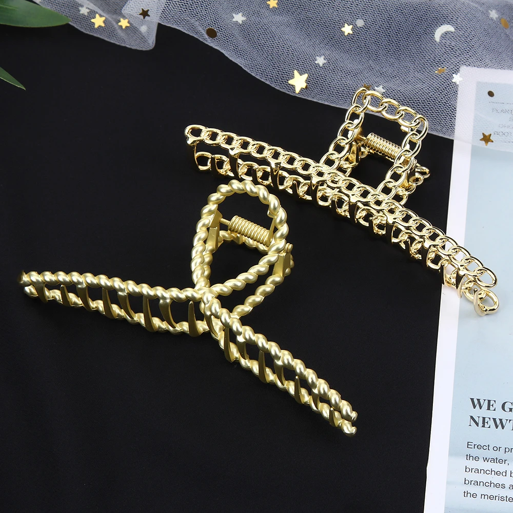 

Classic Metal Alloy Hair Clip Women Girls Hairpins Cross Hair Crab Claws Make UP Geometric Tool Decoration Jewelry Accessories