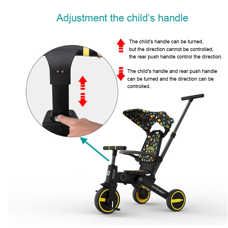 

uonibaby 6 into 1 Baby Stroller Pedal Tricycle Three Wheel Bike Trolley