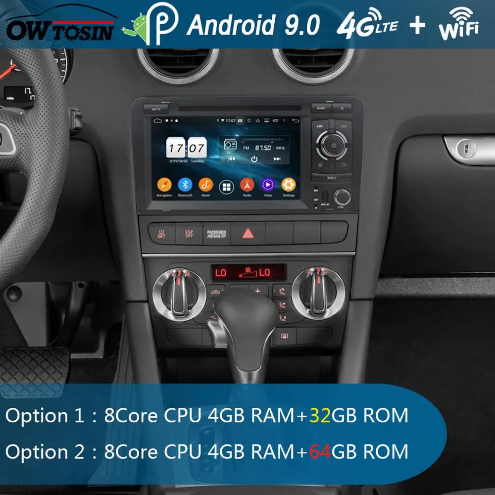 7 &quotIPS 8Core 4 Гб + 64 ГБ Android 9 0 автомобильный dvd-плеер для Audi A3 2004 2005 2006 2007 2008 2009 2010 2011 S3 DSP