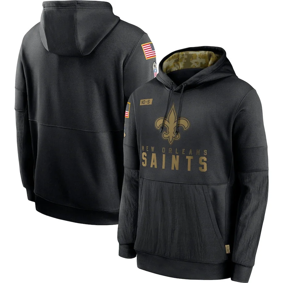 

New Orleans MEN Sweatshirt Saints 2020 Salute to Service Sideline Performance Pullover football Hoodie S-4XL
