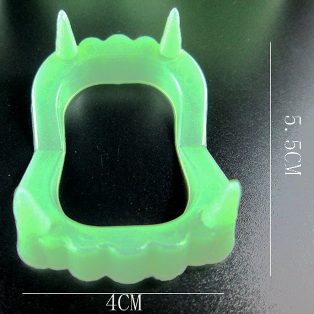 Luminous tooth 2 шт. сказочные уши латексные эльфийские уши Ложные уши вечерние реквизит креативный подарок костюм на Хэллоуин аксессуары светящиеся вампиры поддельные зубы - Цвет: Luminous tooth