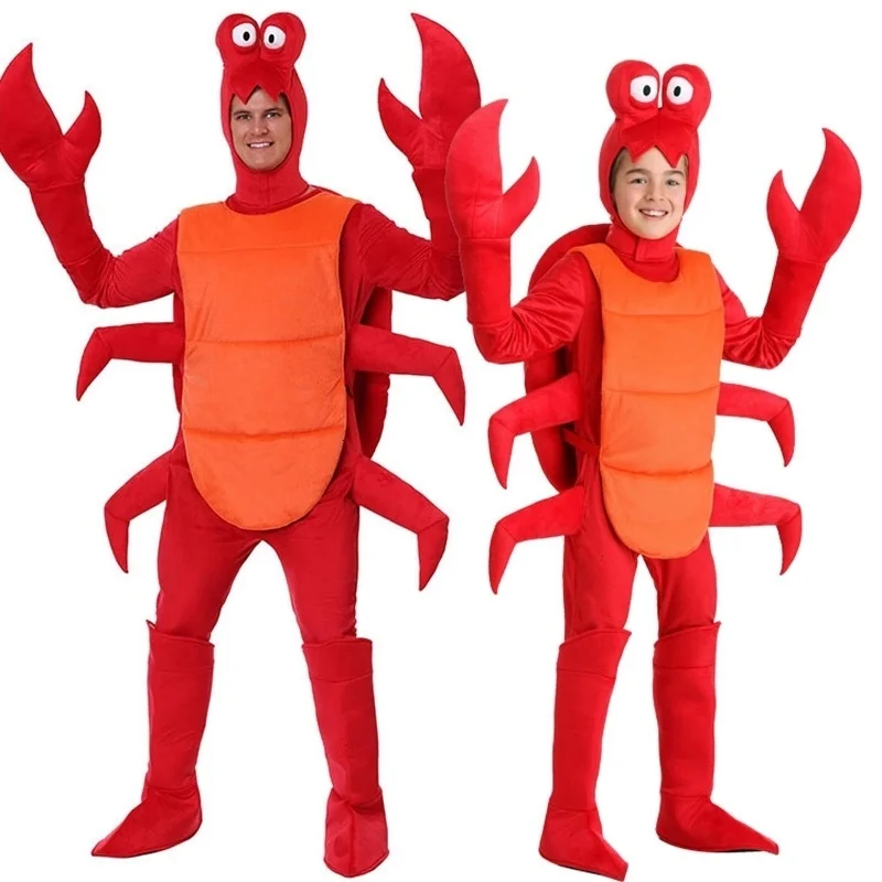 

new Halloween cosplay Child Christmas Red Lobster Costume Child For Party Loose crab Animal party costume Pyjama for kid