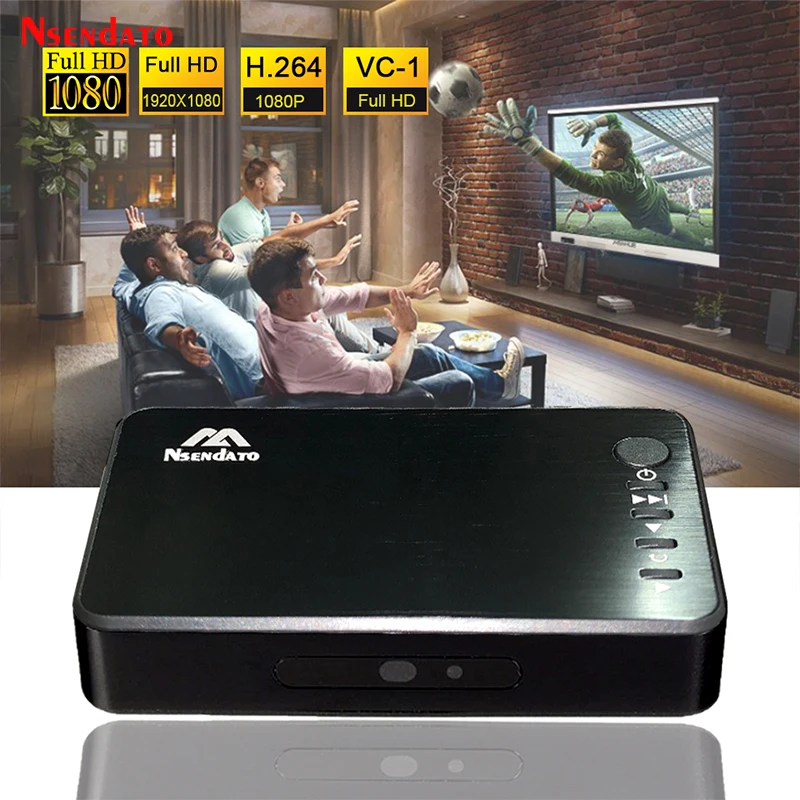 Фото Mini Full HD медиаплеер Autoplay 1080P USB внешний HDD медиаплеер с HD кабелем VGA AV для SD U диска MKV RMVB №3