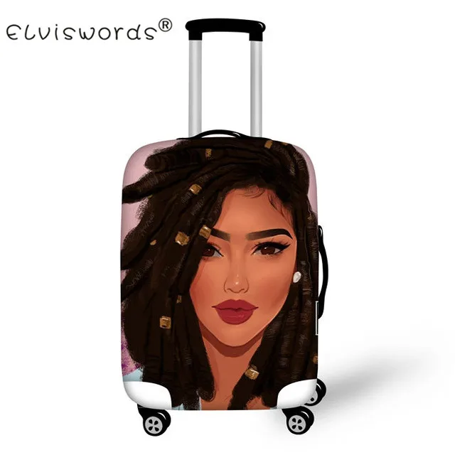 ELVISWORDS Black Girl Magic Afro Lady дорожный защитный чехол на чемодан для 18-30 дюймов аксессуары для путешествий Чехол - Цвет: YQ3709