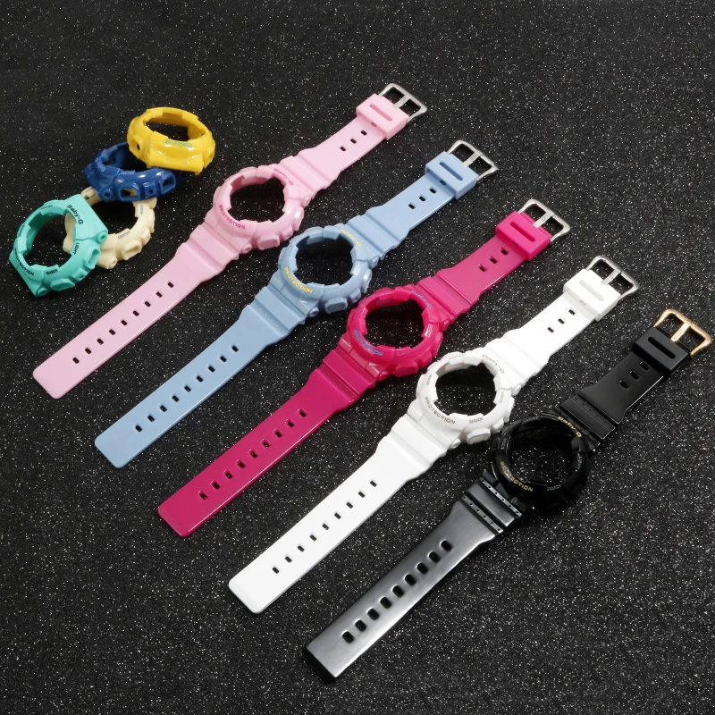 14 мм резиновый ремешок для часов подходит Casio BABY G BA 110 111 112 120 130 женский чехол на