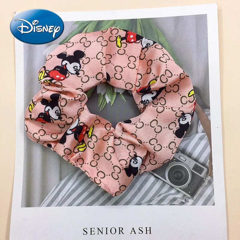 

Disney Mickey Mouse Hair Accessories Female Simulation Silk Satin Hair Tie Hair Accessory Headband