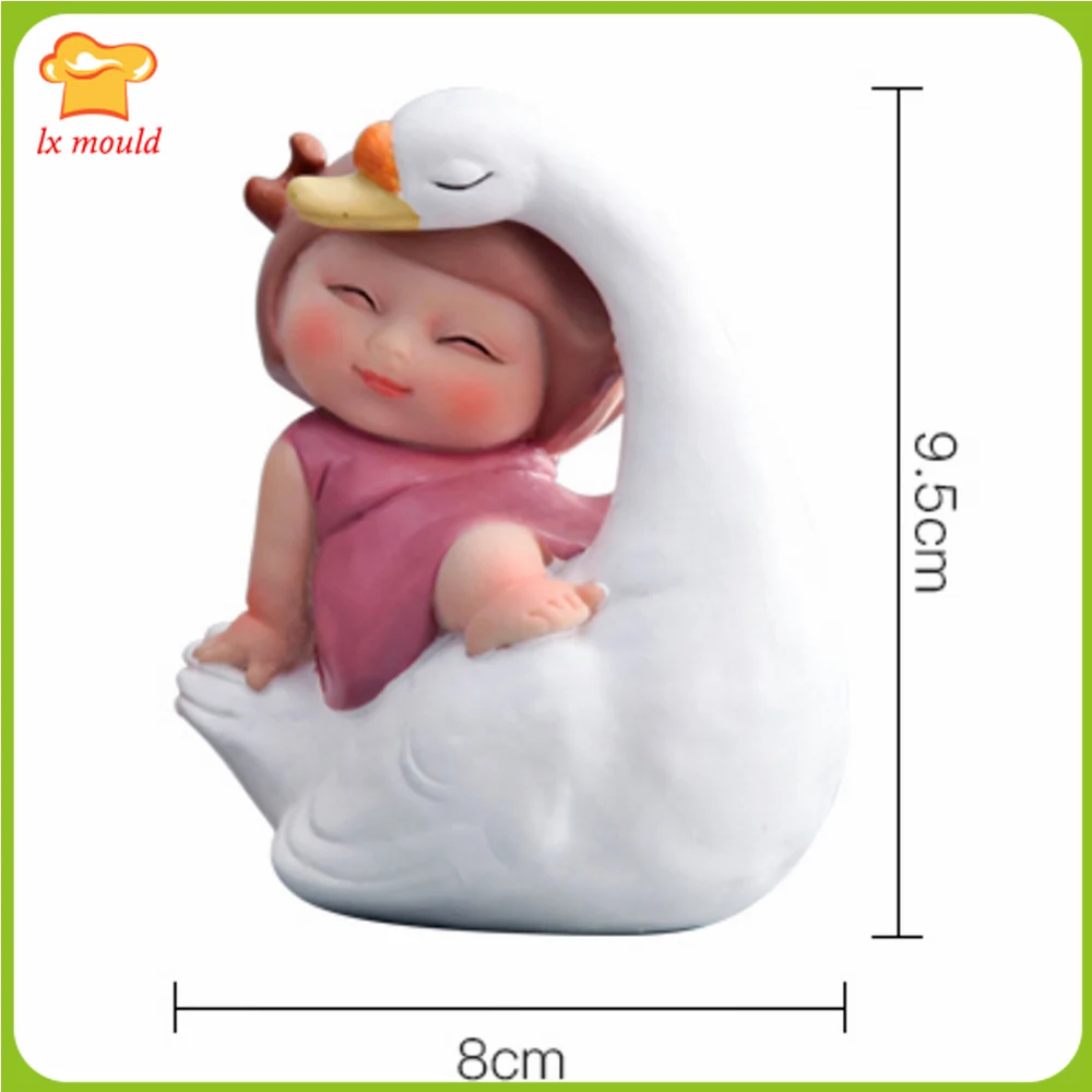 

Little Princess Silicone Mold Baking Chocolate Jelly Candle Plaster Resin Tool Elf-Deer, Swan