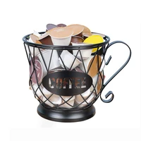 universal coffee capsule storage basket coffee cup basket vintage coffee pod organizer holder black for home cafe hotel
