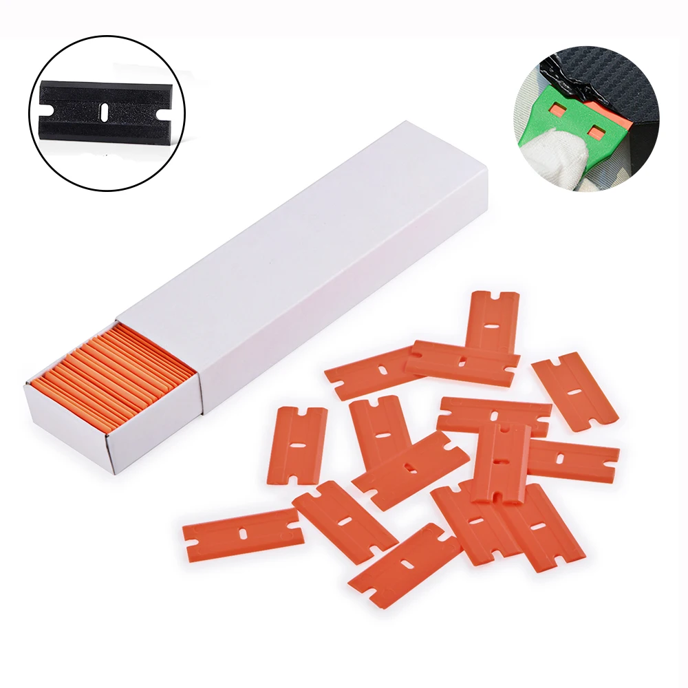 

EHDIS 100pcs 1.5"Plastic Razor Blade for Scraper Glass Dirt Cleaning Tool Window Tinting Squeegee Vinyl Wrapping Sticker Remover