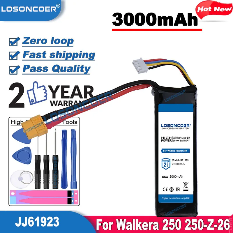 LOSONCOER 11 1 V 3000mAh 3S XT60 Plug Lipo батарея для Walkera Runner 250 Z 26 RC вертолет Квадрокоптер