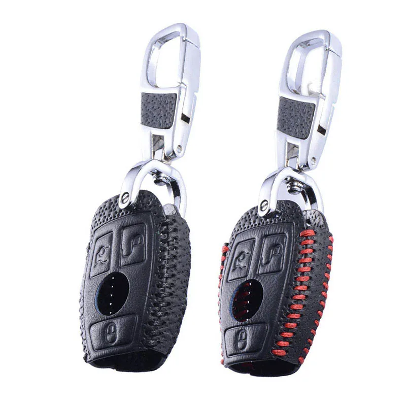 Кожаный чехол для ключей Mercedes Benz E S SLK Class AMG W124 W203 W210 W211 W204 smart Fob Case с дистанционным