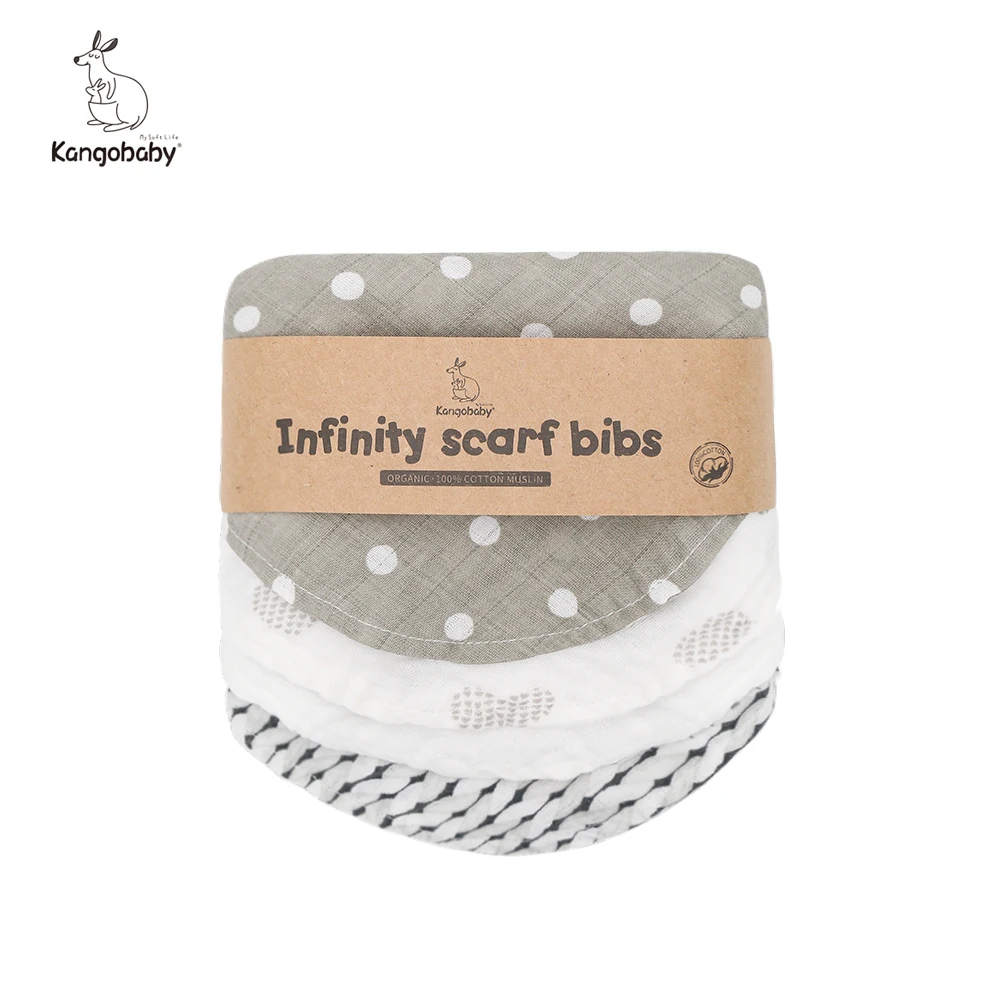 Kangobaby-bufanda Infinity de muselina orgánica, conjunto de babero para bebé, decoraciones de Festival, regalo para recién nacido