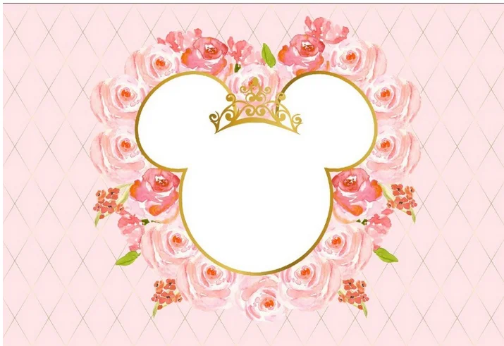 7x5 футов Цветочная Золотая мышь силиконовая с днем рождения Розовая Принцесса Bash