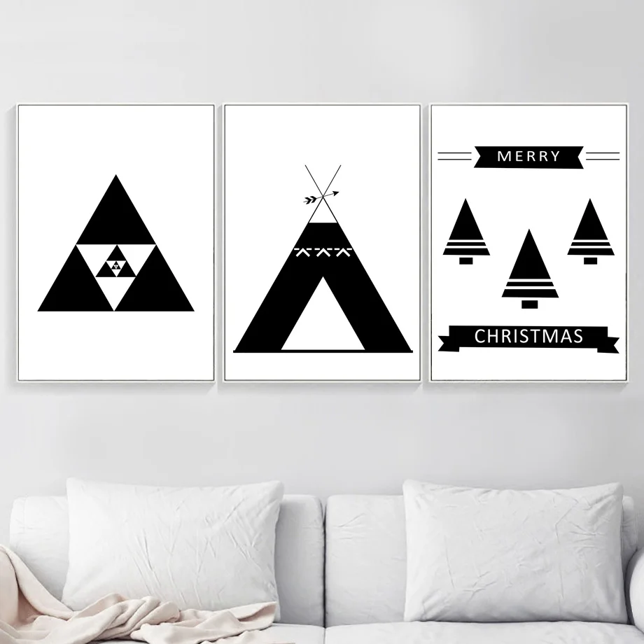 Настенная живопись Геометрическая стрела палатка дерево абстрактные