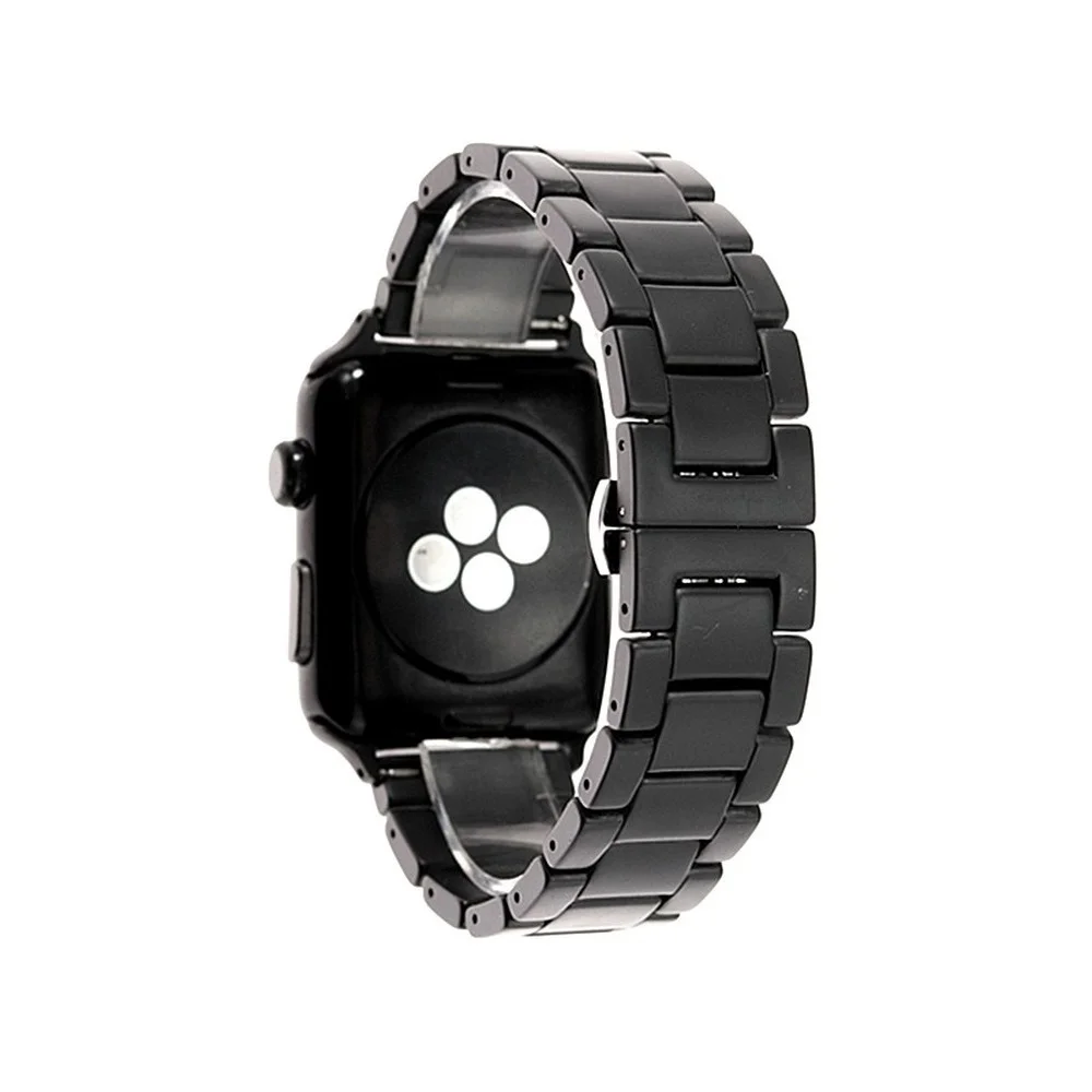 Ремешок керамический для apple watch band 38 мм 40 42 44 черный браслет-петля iWatch series 6 se 4 5 2 1 3