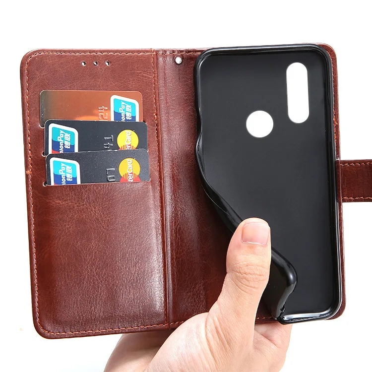 Luxury Business Phone Case For Funda Oukitel C17 Pro Flip Cover Coque Y4800 Mobile Shell With Card Pocket | Мобильные телефоны и