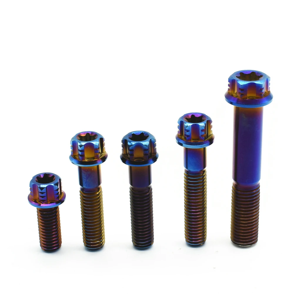 Титановые болты M6 M8 M10 мотоциклетные суппорты тормозной синий фланец Torx головка титановые винты Ti крепеж 2 шт