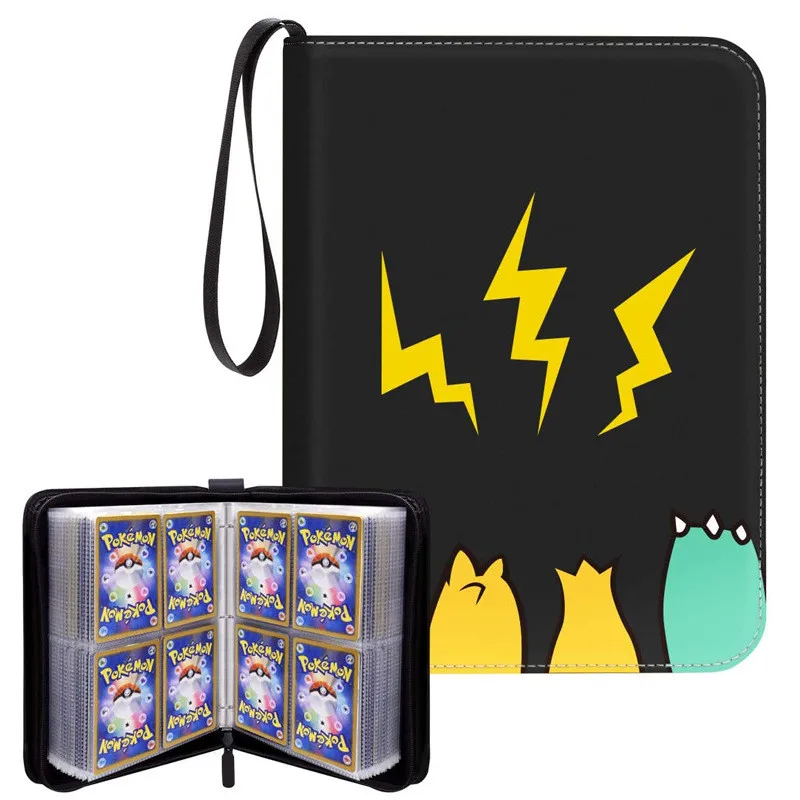 Caja de almacenamiento de tarjetas de Pok&eacute;mon, caja de almacenamiento de &aacute;lbum de juegos con juguetes coleccionables, regalo, 50 p&aacute;ginas interiores, Anime, 400 juego de Pokemon-2