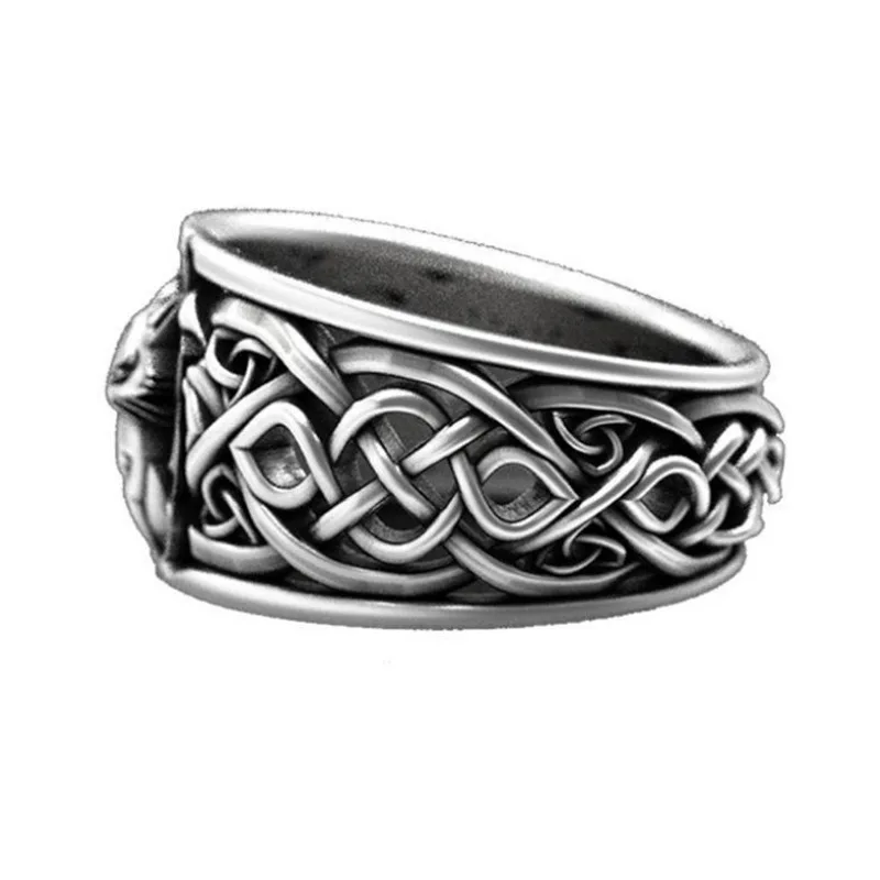 

New Fashion Vintage Fine Silver Color Nine Tailed Fox Ring Dor Women Men Steampunk Party Halloween Gifts Party Banquet Jewelry