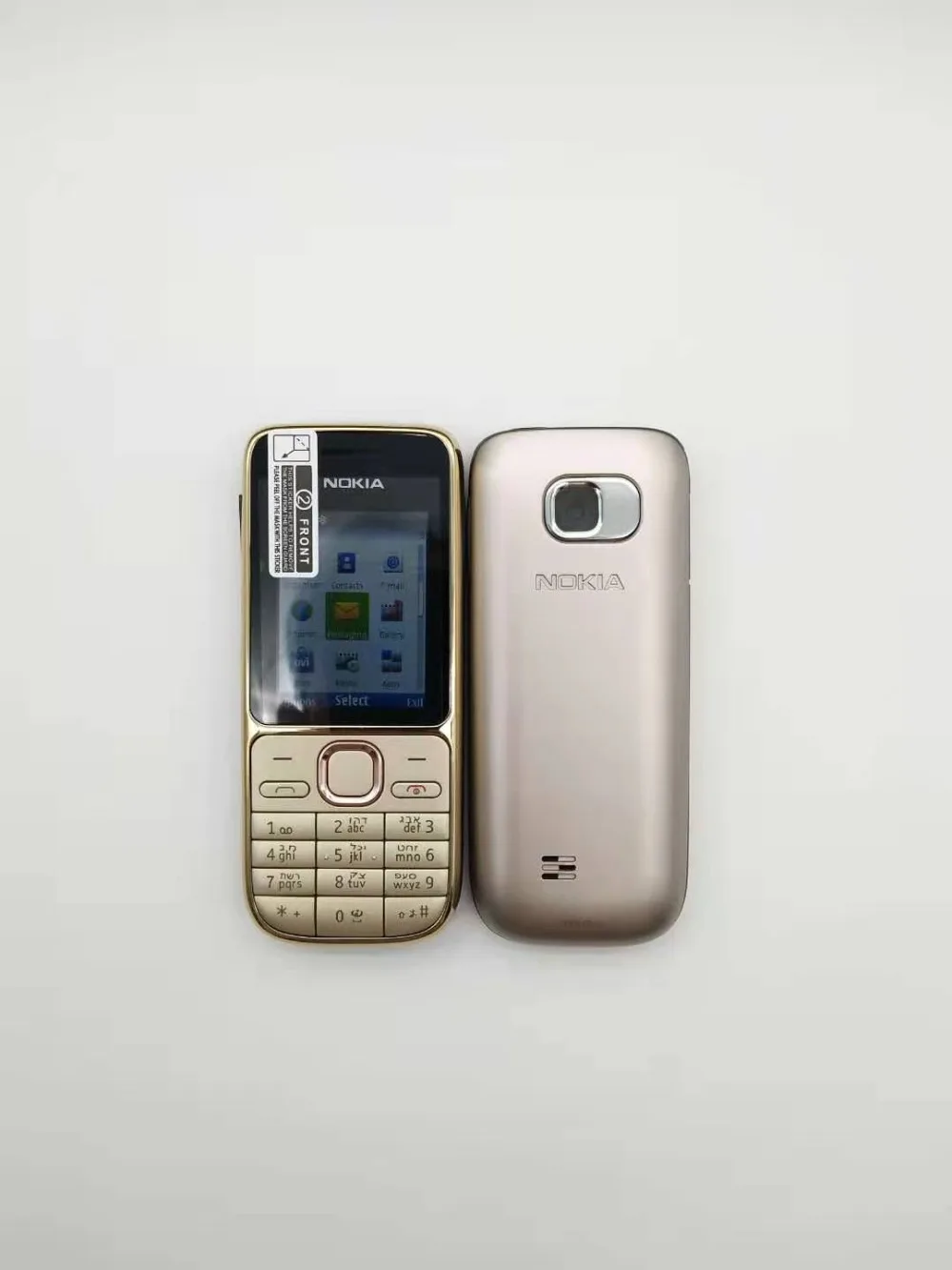 Nokia C2-01 разблокированный мобильный телефон C2 2," 3.2MP Bluetooth русский и Иврит Клавиатура Восстановленный GSM/WCDMA 3g телефон