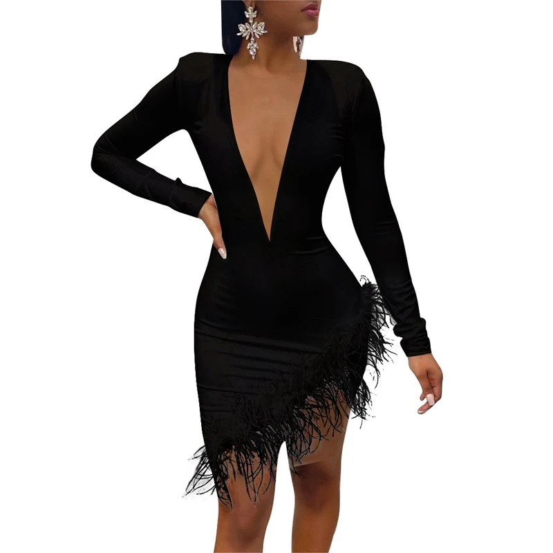 Сексуальное облегающее вечернее платье с V образным вырезом женское элегантное