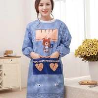 home kitchen adult long sleeved waterproof apron gown couple fashion kitchen partner adult bibs linen aprons kitchen accessories