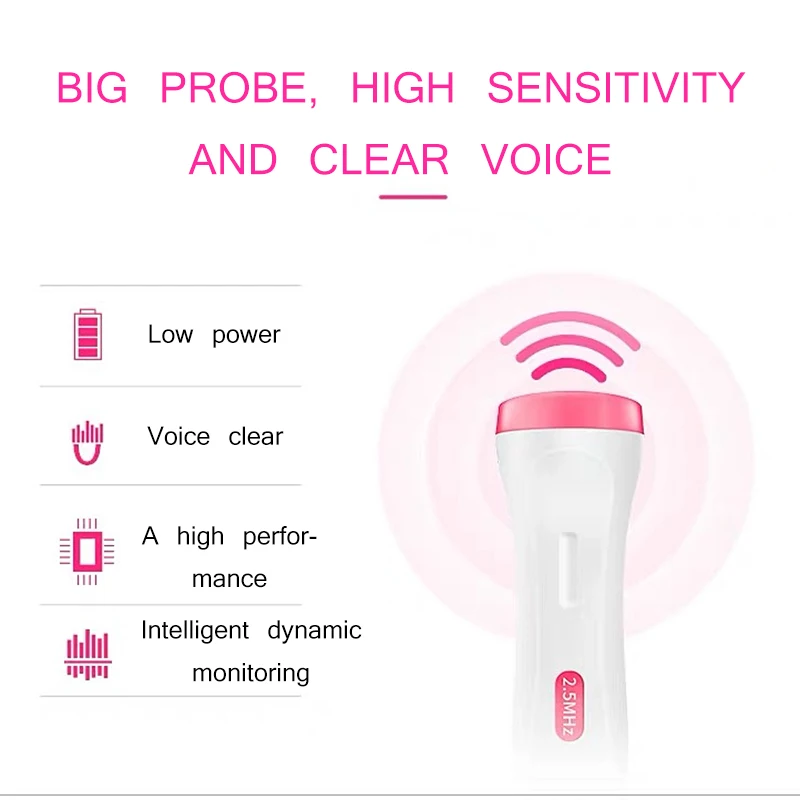 

Household Fetal Doppler Baby Prenatal Heart Rate Detector Home Sonar Doppler Stethoscope Pregnant Women Fetal Monitor