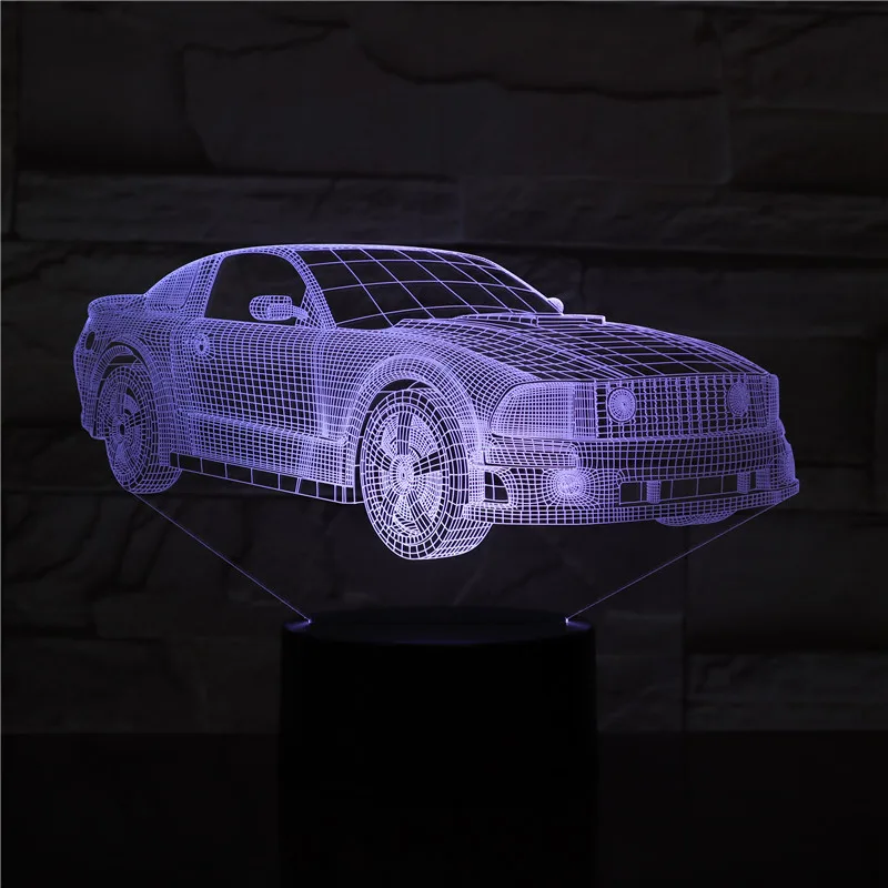 3D-2051 Автомобильная 3D светодиодный Ночная лампа романтическая настольная для