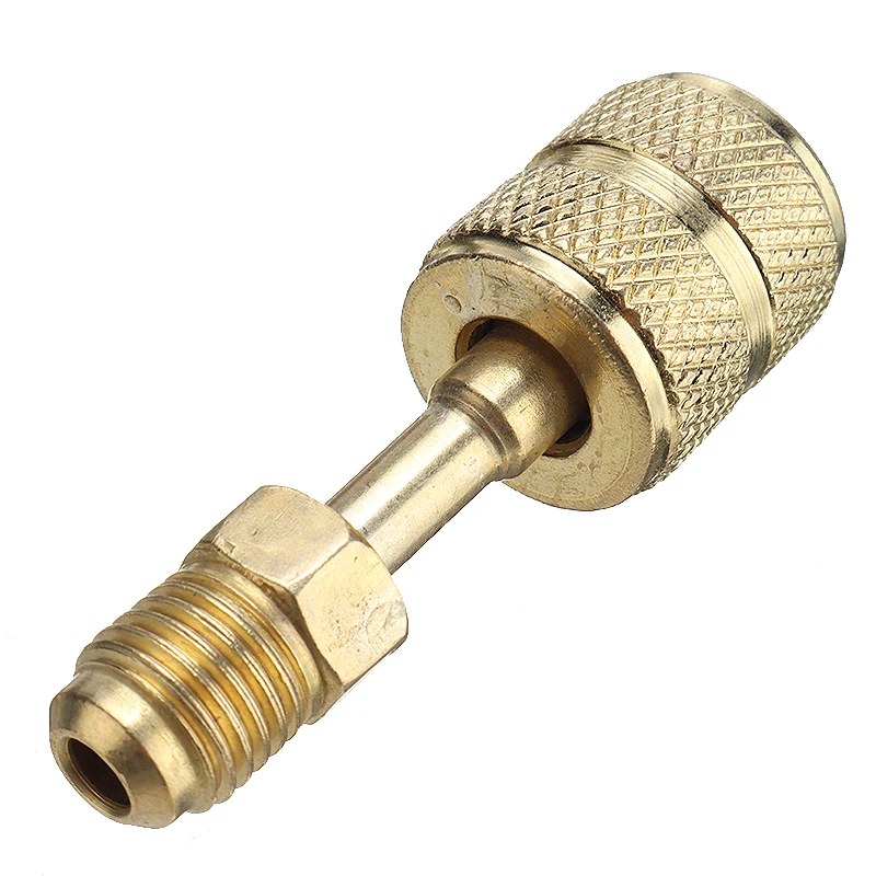 

1pc Precision Split Ductless Service Port Adapter Connector Air Condition R410a 5/16" SAE Female to 1/4" SAE Male Brass Adapters
