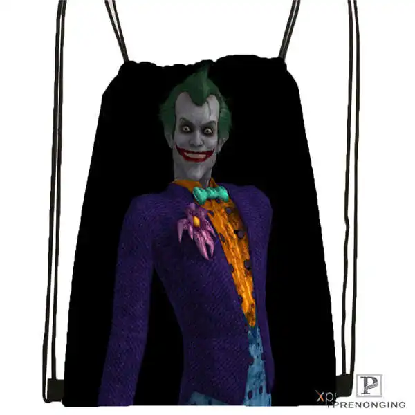 Custom the joker batman arkham походная сумка на шнурке милый рюкзак для детей (черная спинка)
