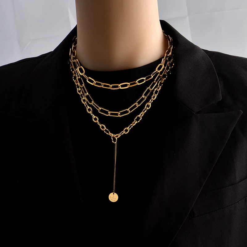 

Titanium steel does not fade light luxury niche clavicle chain 2021 new female temperament cold wind design sense accessories