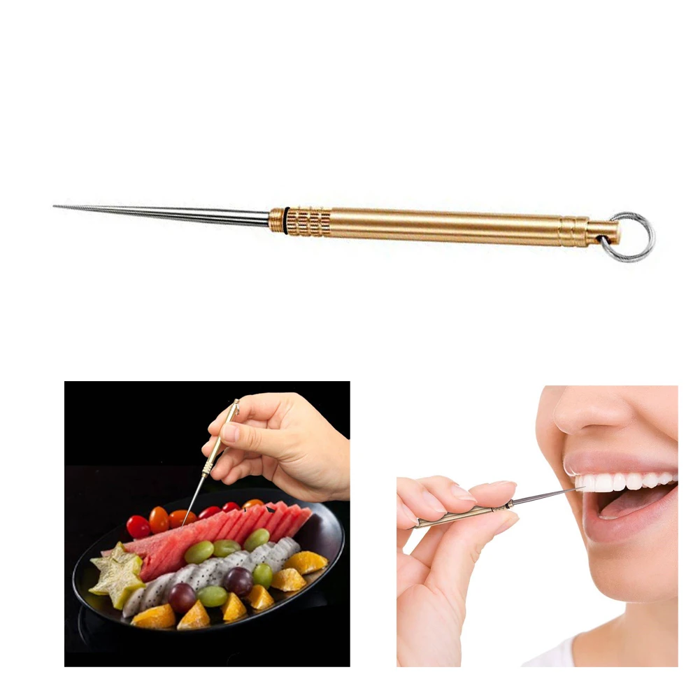 

Outdoor Portable Toothpick Multi Tool Portable Mini Multitool Bottle Fruit Fork Needle Multifunctional Tool Camping Picnic