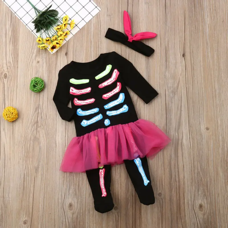 Детский комбинезон на Хэллоуин с оборками|Сочетающаяся одежда для семьи| |