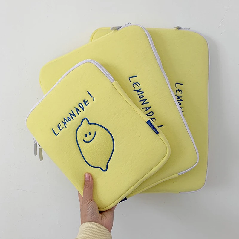 

Bentoy Milkjoy женская мягкая мини-сумка для ноутбука 15 13 11 10,5 9,7 дюймов для путешествий Бизнес Mac чехол Kawaii Корея лимонный Женская милая сумочка