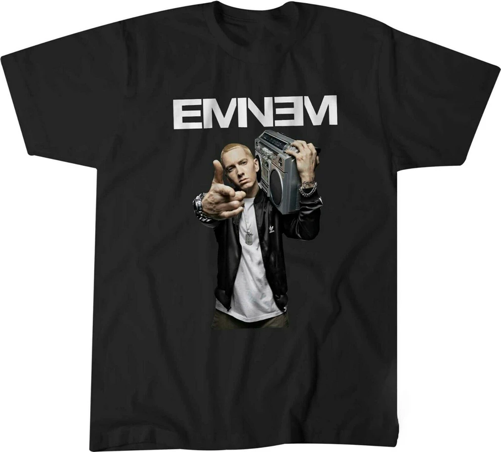Ретро Eminem Tour 8 Mile Boom Box Kamikaze Футболка Мужская детская 0128 Удобная футболка|Мужские