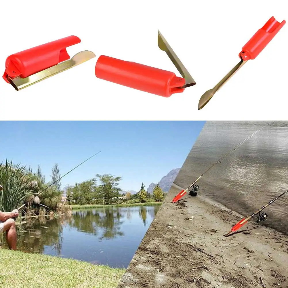 Складной металлический пластиковый держатель для удочки на открытом